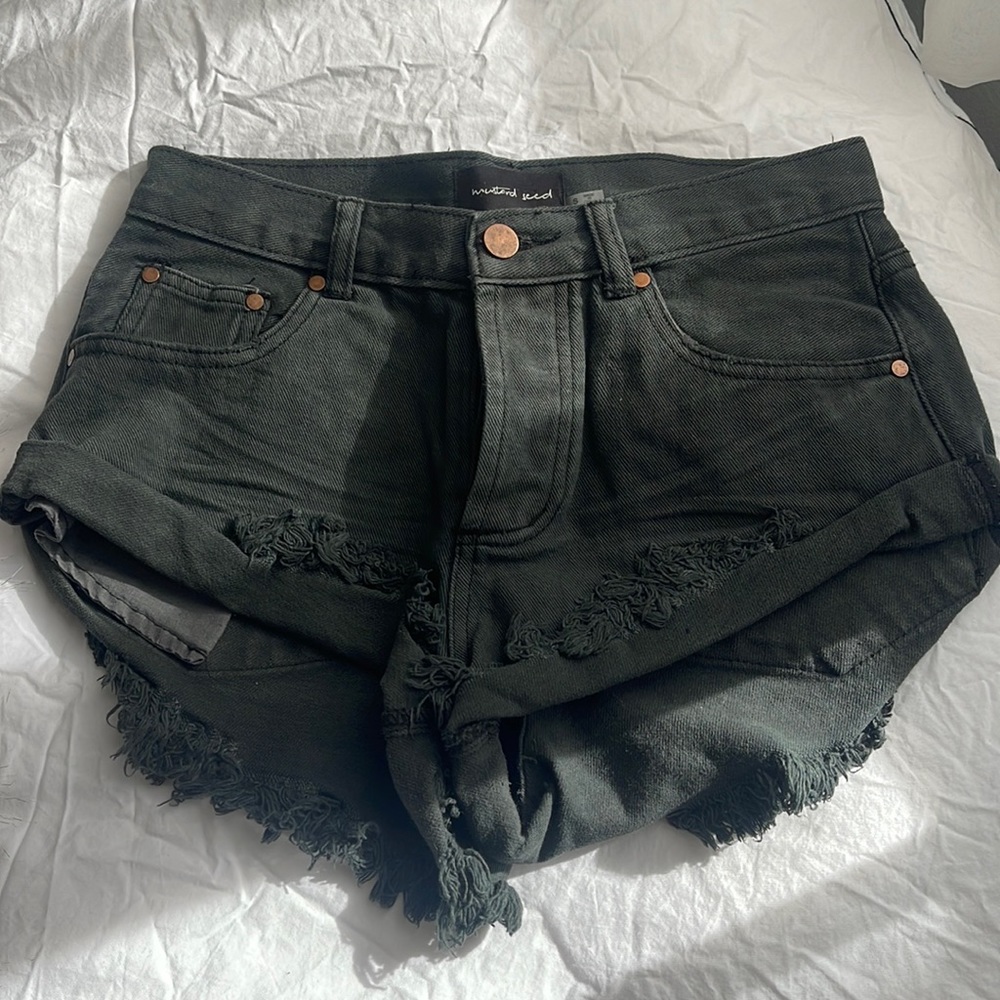 Dark Grey Denim Shorts